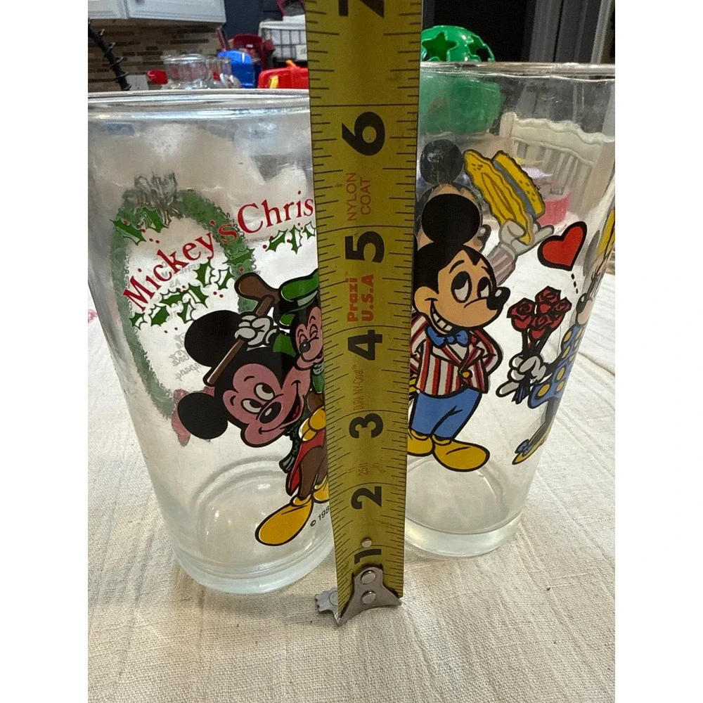 Vintage Disney Mickey Mouse Glass Set 1982 Christmas Carol 1978 Pepsi Collector